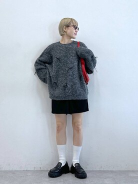 「RAGEBLUE（レイジブルー）のアイテム（チノパンツ）」を使った、たけおさん（レディース・157cm）の冬コーディネート
