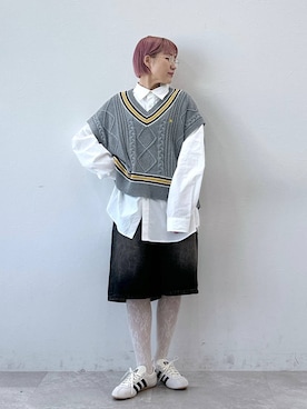 「RAGEBLUE（レイジブルー）のアイテム（スニーカー）」を使った、たけおさん（レディース・157cm）の冬コーディネート