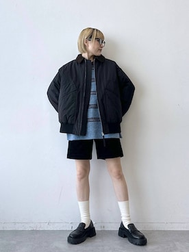 「RAGEBLUE（レイジブルー）のアイテム（ジャケット/アウター）」を使った、たけおさん（レディース・157cm）の秋コーディネート