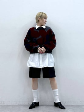 「RAGEBLUE（レイジブルー）のアイテム」を使った、たけおさん（レディース・157cm）の秋コーディネート