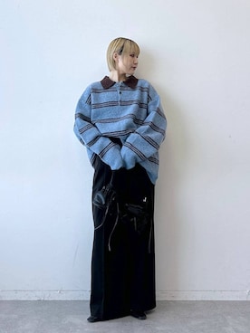 「アイテム（ポロシャツ）」を使った、たけおさん（レディース・157cm・30代）の冬コーディネート