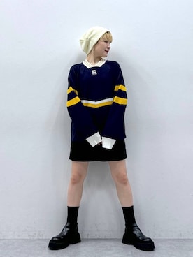 「RAGEBLUE（レイジブルー）のアイテム（チノパンツ）」を使った、たけおさん（レディース・157cm）の秋コーディネート