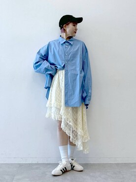 「RAGEBLUE（レイジブルー）のアイテム（スニーカー）」を使った、たけおさん（レディース・157cm）の冬コーディネート