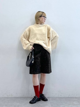 「RAGEBLUE（レイジブルー）のアイテム（Tシャツ/カットソー）」を使った、たけおさん（レディース・157cm）の夏コーディネート