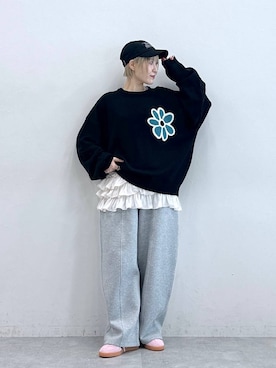 「アイテム（スウェットパンツ）」を使った、たけおさん（レディース・157cm・30代）の秋コーディネート