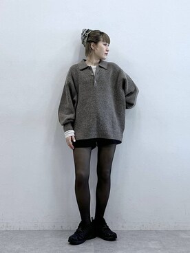 「アイテム（ポロシャツ）」を使った、たけおさん（レディース・157cm・30代）の冬コーディネート