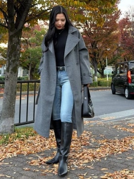 「アイテム（チェスターコート）」を使った、AZUL BY MOUSSYさん（レディース・160cm）の秋コーディネート