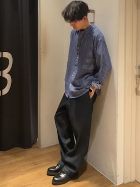 「AZUL by moussy（アズールバイマウジー）のアイテム（シューズ）」を使った、AZUL BY MOUSSYさん（メンズ・177cm）の春コーディネート