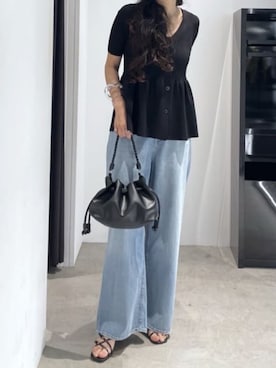「AZUL by moussy（アズールバイマウジー）のアイテム（バッグ）」を使った、AZUL BY MOUSSYさん（レディース・168cm）の春コーディネート