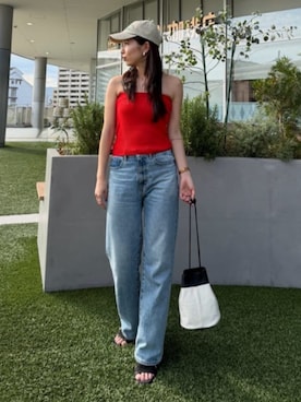 「AZUL by moussy（アズールバイマウジー）のアイテム（バッグ）」を使った、AZUL BY MOUSSYさん（レディース・160cm）の夏コーディネート