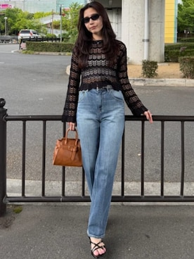 「AZUL by moussy（アズールバイマウジー）のアイテム（バッグ）」を使った、AZUL BY MOUSSYさん（レディース・160cm）の春コーディネート