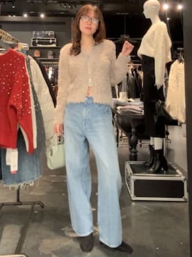 「AZUL by moussy（アズールバイマウジー）のアイテム（カーディガン/ボレロ）」を使った、AZUL BY MOUSSYさん（レディース・170cm）の冬コーディネート