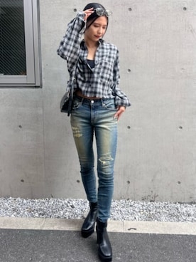 「AZUL by moussy（アズールバイマウジー）のアイテム」を使った、AZUL BY MOUSSYさん（レディース・160cm）の夏コーディネート