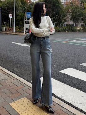 「AZUL by moussy（アズールバイマウジー）のアイテム（シューズ）」を使った、AZUL BY MOUSSYさん（レディース・160cm）の春コーディネート