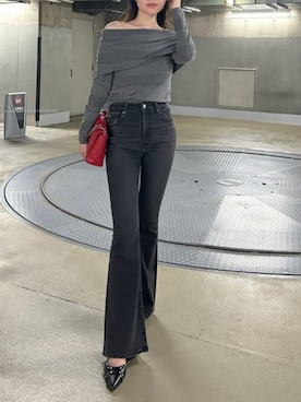 「AZUL by moussy（アズールバイマウジー）のアイテム（デニムパンツ）」を使った、AZUL BY MOUSSYさん（レディース・170cm）の秋コーディネート