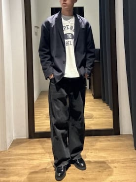 「AZUL by moussy（アズールバイマウジー）のアイテム（シューズ）」を使った、AZUL BY MOUSSYさん（メンズ・177cm）の冬コーディネート