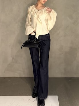 「AZUL by moussy（アズールバイマウジー）のアイテム（シューズ）」を使った、AZUL BY MOUSSYさん（レディース・173cm）の春コーディネート