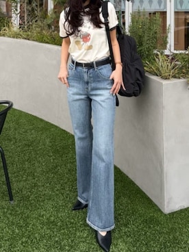 「AZUL by moussy（アズールバイマウジー）のアイテム（シューズ）」を使った、AZUL BY MOUSSYさん（レディース・160cm）の春コーディネート