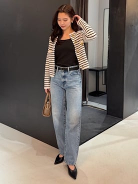 「AZUL by moussy（アズールバイマウジー）のアイテム（シューズ）」を使った、AZUL BY MOUSSYさん（レディース・160cm）の冬コーディネート