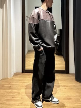 「AZUL by moussy（アズールバイマウジー）のアイテム（スウェット）」を使った、AZUL BY MOUSSYさん（メンズ・177cm）の冬コーディネート