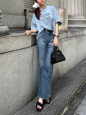 「AZUL by moussy（アズールバイマウジー）のアイテム（ショルダーバッグ）」を使った、AZUL BY MOUSSYさん（レディース・170cm）の夏コーディネート