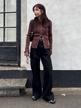 「AZUL by moussy（アズールバイマウジー）のアイテム（デニムパンツ）」を使った、AZUL BY MOUSSYさん（レディース・160cm）の秋コーディネート