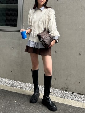 「AZUL by moussy（アズールバイマウジー）のアイテム（ショルダーバッグ）」を使った、AZUL BY MOUSSYさん（レディース・170cm）の秋コーディネート