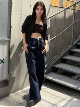 「AZUL by moussy（アズールバイマウジー）のアイテム（ショルダーバッグ）」を使った、AZUL BY MOUSSYさん（レディース・160cm）の秋コーディネート