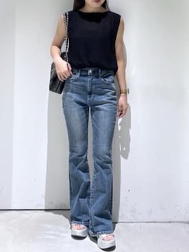 「AZUL by moussy（アズールバイマウジー）のアイテム（ショルダーバッグ）」を使った、AZUL BY MOUSSYさん（レディース・153cm）の夏コーディネート