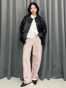 「AZUL by moussy（アズールバイマウジー）のアイテム（ブルゾン）」を使った、AZUL BY MOUSSYさん（レディース・160cm）の冬コーディネート