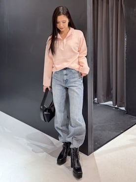 「AZUL by moussy（アズールバイマウジー）のアイテム（ニット/セーター）」を使った、AZUL BY MOUSSYさん（レディース・160cm）の冬コーディネート