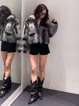 「AZUL by moussy（アズールバイマウジー）のアイテム（ブーツ）」を使った、AZUL BY MOUSSYさん（レディース・157cm）の秋コーディネート