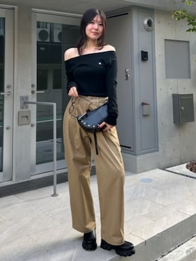 「AZUL by moussy（アズールバイマウジー）のアイテム（ブーツ）」を使った、AZUL BY MOUSSYさん（レディース・170cm）の秋コーディネート