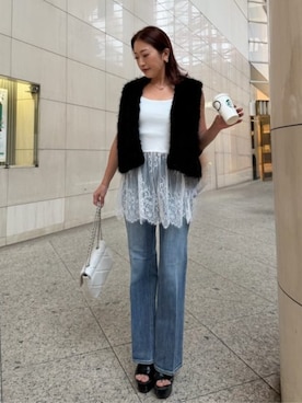 「AZUL by moussy（アズールバイマウジー）のアイテム（ショルダーバッグ）」を使った、AZUL BY MOUSSYさん（レディース・161cm）の夏コーディネート