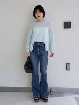 「AZUL by moussy（アズールバイマウジー）のアイテム（シューズ）」を使った、AZUL BY MOUSSYさん（レディース・157cm）の春コーディネート