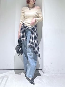 「AZUL by moussy（アズールバイマウジー）のアイテム（シューズ）」を使った、AZUL BY MOUSSYさん（レディース・158cm）の春コーディネート