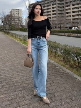 「AZUL by moussy（アズールバイマウジー）のアイテム（シューズ）」を使った、AZUL BY MOUSSYさん（レディース・160cm）の春コーディネート