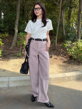 「AZUL by moussy（アズールバイマウジー）のアイテム（シューズ）」を使った、AZUL BY MOUSSYさん（レディース・160cm）の春コーディネート