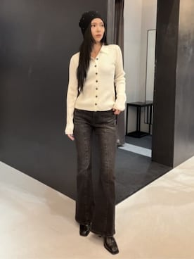 「AZUL by moussy（アズールバイマウジー）のアイテム（デニムパンツ）」を使った、AZUL BY MOUSSYさん（レディース・160cm）の秋コーディネート