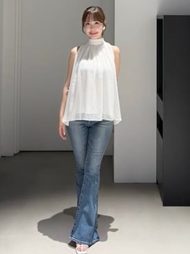 「AZUL by moussy（アズールバイマウジー）のアイテム（パンツ）」を使った、AZUL BY MOUSSYさん（レディース・152cm）の春コーディネート