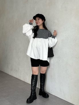 「アイテム（キャスケット）」を使った、まりんさん（レディース・148cm・20代）の冬コーディネート