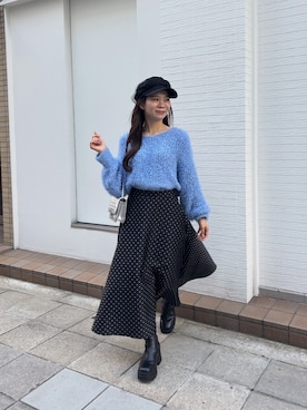 「アイテム（キャスケット）」を使った、まりんさん（レディース・148cm）の秋コーディネート