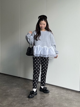 「アイテム（ローファー）」を使った、まりんさん（レディース・148cm）の秋コーディネート