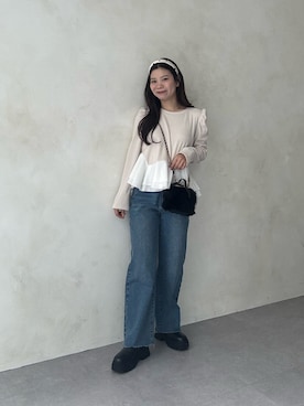 「アイテム（カチューシャ）」を使った、まりんさん（レディース・148cm）の秋コーディネート