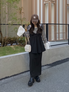「アイテム（キャミソール）」を使った、まりんさん（レディース・148cm）の秋コーディネート