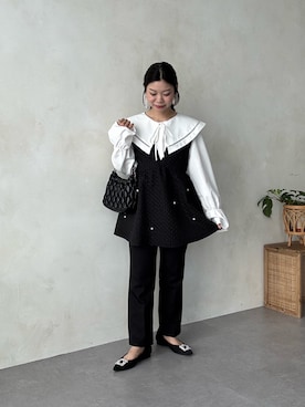 「アイテム（ベスト）」を使った、まりんさん（レディース・148cm）の夏コーディネート