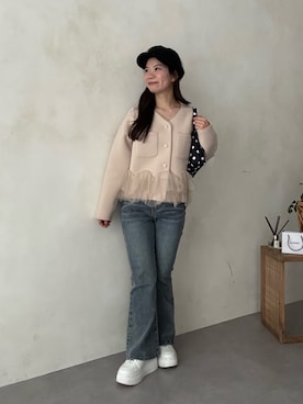 「prose verse（プロズヴェール）のアイテム（帽子）」を使った、まりんさん（レディース・148cm）の冬コーディネート