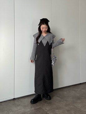 「アイテム（ジャンパースカート）」を使った、まりんさん（レディース・148cm）の夏コーディネート