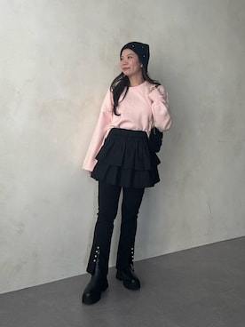 「prose verse（プロズヴェール）のアイテム（帽子）」を使った、まりんさん（レディース・148cm）の秋コーディネート