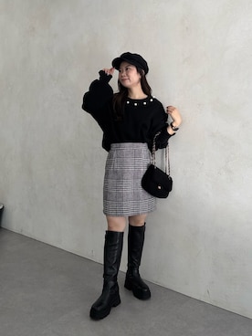 「アイテム（キャスケット）」を使った、まりんさん（レディース・148cm・20代）の秋コーディネート